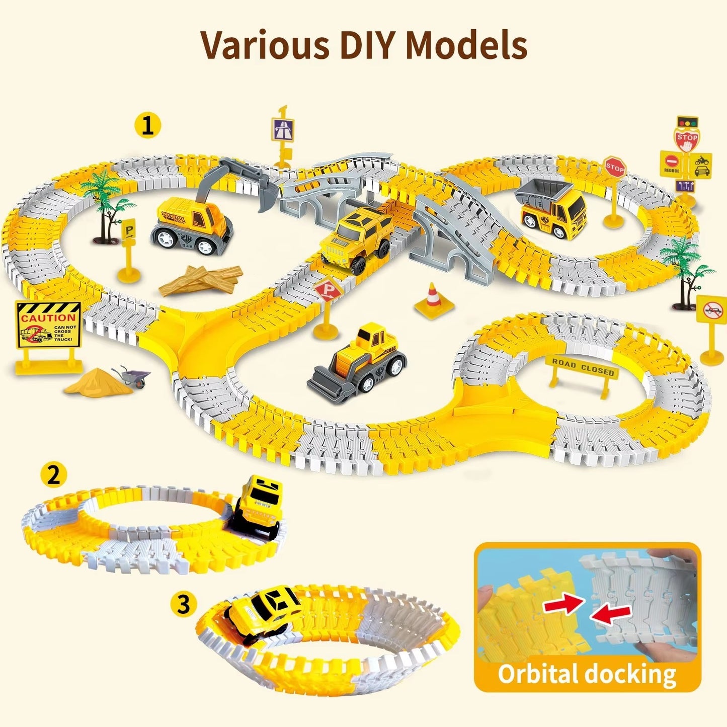 Puzzle Assembly Track Toy, Boys' Versatile Track Car, Children's Toy Electric Train