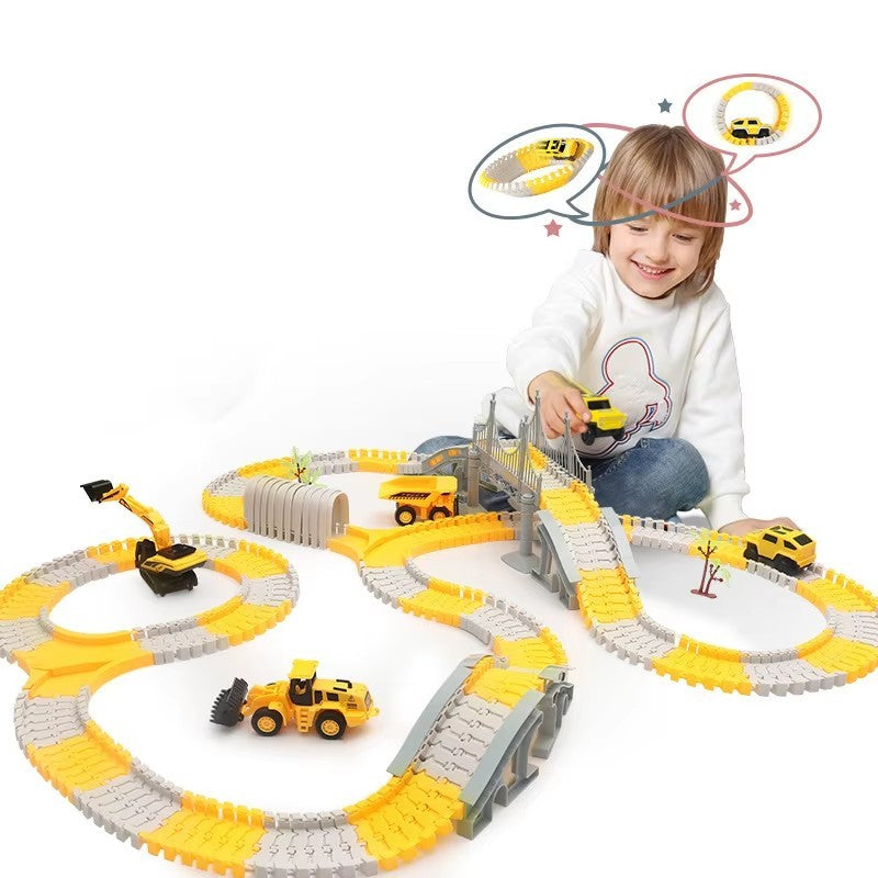 Puzzle Assembly Track Toy, Boys' Versatile Track Car, Children's Toy Electric Train